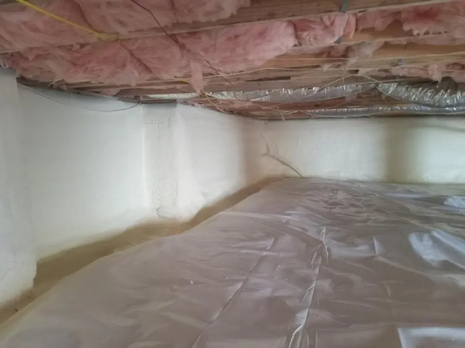Crawl space encapsulation with closed-cell spray foam for Attic Insulation in Fulshear